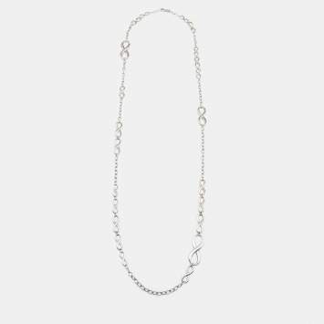 Pre Owned Tiffany & Co. Infinity Silver Chain Link Long Station Necklace