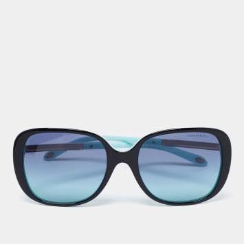 Pre Owned Tiffany & Co. Black/Blue TF 4137-B Rectangle Gradient Sunglasses