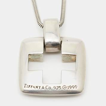 Pre Owned Tiffany & Co. Cross Sterling Silver Pendant Necklace