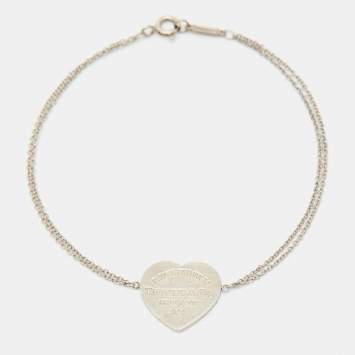 Pre Owned Tiffany & Co. Return to Tiffany Heart Tag Sterling Silver Bracelet