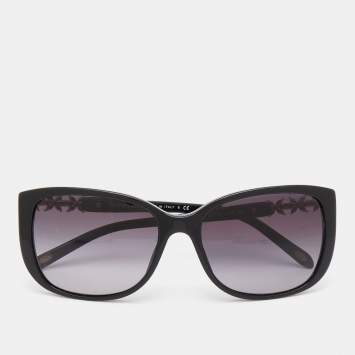 Pre Owned Tiffany & Co. Black/ Grey Gradient TF 4090-B Crystal Embellished Square Sunglasses