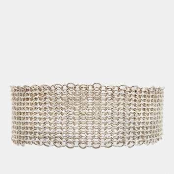 Pre Owned Tiffany & Co. Elsa Peretti Sterling Silver Mesh Toggle Bracelet