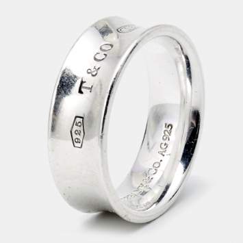 Pre Owned Tiffany & Co. Tiffany 1837 Sterling Silver Band Ring Size 55