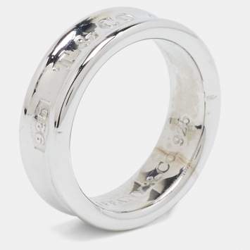 Pre Owned Tiffany & Co. 1837 Silver Band Ring Size EU 58