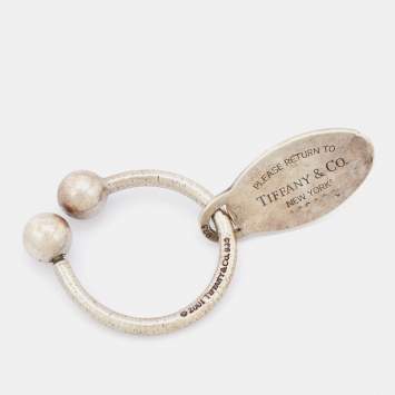 Pre Owned Tiffany & Co. Please Return to Tiffany Silver Key Ring