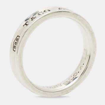 Pre Owned Tiffany & Co. Tiffany 1837 Sterling Silver Band Ring Size 52