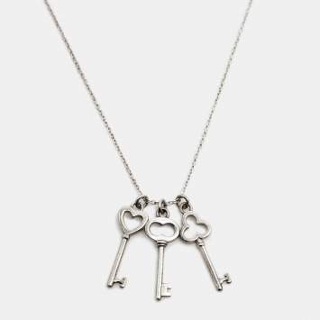Pre Owned Tiffany & Co. Tiffany Keys Sterling Silver 3 Pendant Necklace