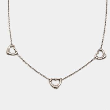 Pre Owned Tiffany & Co. Elsa Peretti Open Heart Sterling Silver Necklace