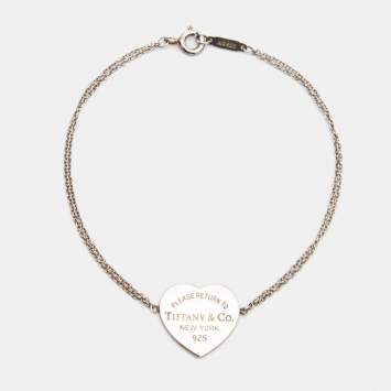 Pre Owned Tiffany & Co. Return To Tiffany Love Heart Tag Sterling Silver Bracelet