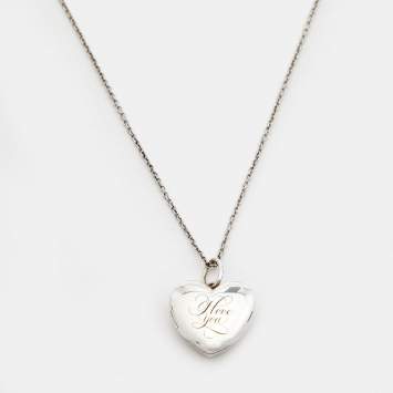 Pre Owned Tiffany & Co. Tiffany Heart Sterling Silver Pendant Necklace