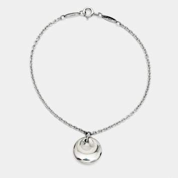 Pre Owned Tiffany & Co. Elsa Peretti Round Disc Charm Sterling Silver Bracelet