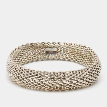 Pre Owned Tiffany & Co. Somerset Mesh Sterling Silver Bracelet
