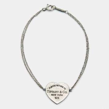 Pre Owned Tiffany & Co. Return To Tiffany Heart Sterling Silver Chain Bracelet