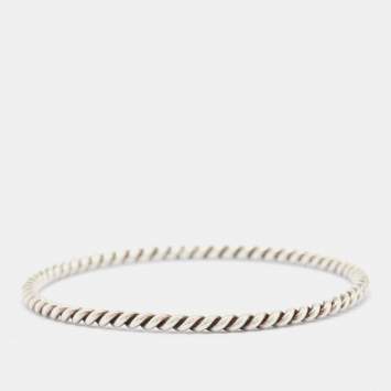 Pre Owned Tiffany & Co. Silver Twist Narrow Bangle Bracelet