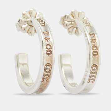 Pre Owned Tiffany & Co. Tiffany 1837 Silver Hoop Earrings