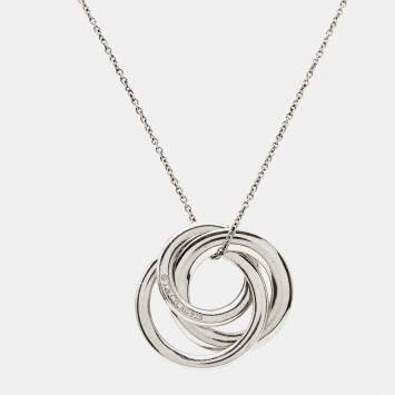 Pre Owned Tiffany & Co. 1837 Interlocking Circles Sterling Silver Necklace