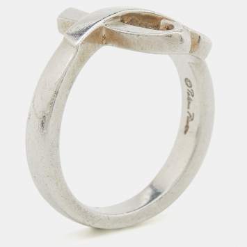 Pre Owned Tiffany & Co. Paloma Picasso Loving Heart Silver Ring Size 53