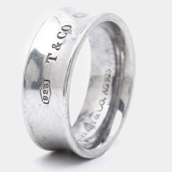 Pre Owned Tiffany & Co. 1837 Sterling Silver Band Ring Size 51