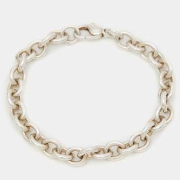 Pre Owned Tiffany & Co. Round Link Sterling Silver Bracelet