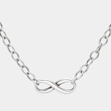 Pre Owned Tiffany & Co. Sterling Silver Infinity Pendant Necklace