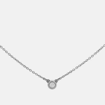 Pre Owned Tiffany & Co. Elsa Peretti Diamonds By the Yard Sterling Silver Necklace