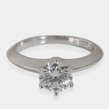 Pre Owned Tiffany & Co. Platinum F VS1 0.9 CTW Solitaire Diamond Engagement Ring US 4.75