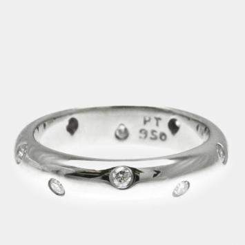 Pre Owned Tiffany & Co. Platinum and Diamond Etoile Band Ring EU 51