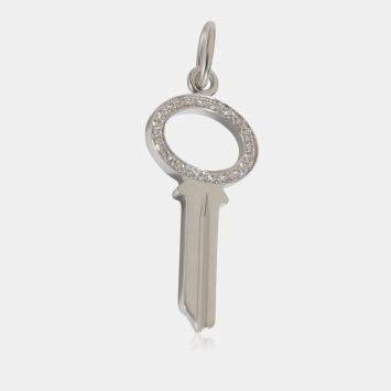 Tiffany & Co. 18k White Gold Keys Fashion Pendant 0.05 CTW