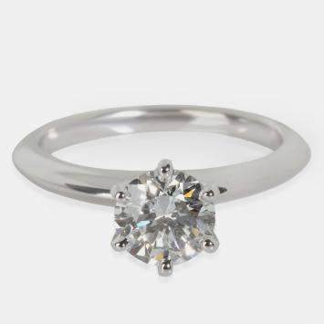 Pre Owned Tiffany & Co. Platinum and Diamond Engagement Solitaire Ring EU 49