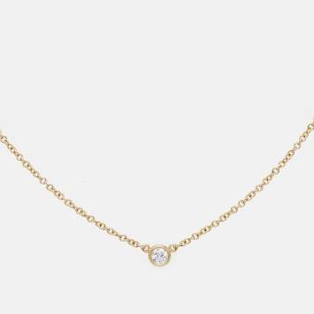 Pre Owned Tiffany & Co. Elsa Peretti Diamonds by the Yard 18k Yellow Gold Necklace