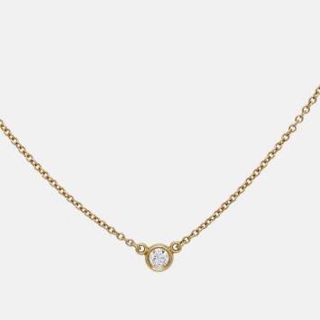 Pre Owned Tiffany & Co. Elsa Peretti Diamonds By the Yard 18k Yellow Gold Necklace
