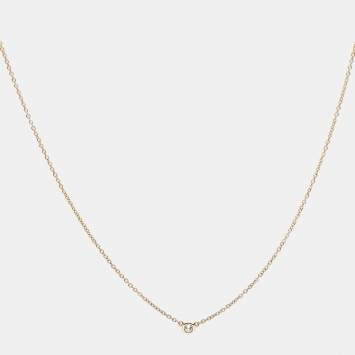 Pre Owned Tiffany & Co. Elsa Peretti Diamonds by the Yard 18k Yellow Gold Necklace