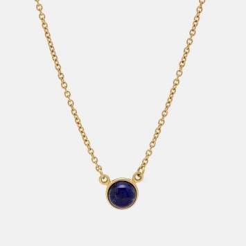 Pre Owned Tiffany & Co. Elsa Peretti Lapis Lazuli 18k Yellow Gold Necklace