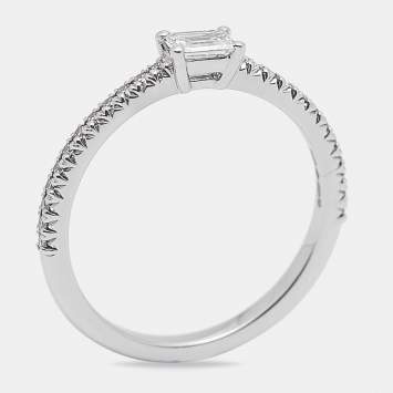 Pre Owned Tiffany & Co. Horizon Diamond Platinum Ring Size 49
