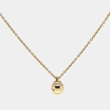 Pre Owned Tiffany & Co. HardWear Ball 18k Yellow Gold 7.6mm Pendant Necklace