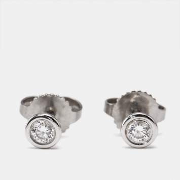 Pre Owned Tiffany & Co. Elsa Peretti Diamonds by the Yard Platinum Stud Earrings