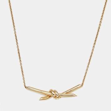 Pre Owned Tiffany & Co. Knot 18k Rose Gold Chain Necklace