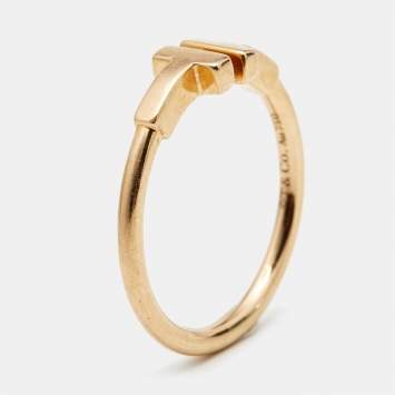 Tiffany & Co. Tiffany T Wire 18k Rose Gold Ring Size 53