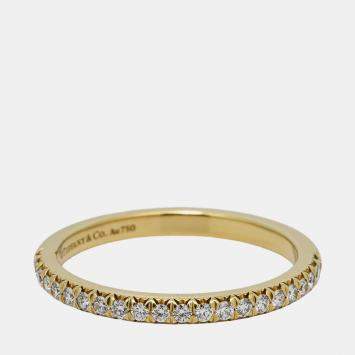 Tiffany & Co. 18K Yellow Gold Tiffany Soleste Full Eternity Ring EU 53