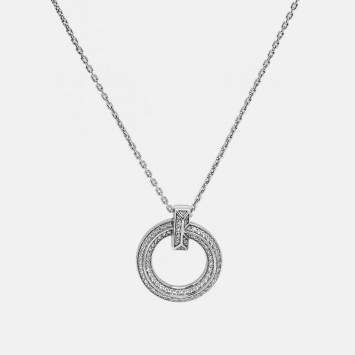 Pre Owned Tiffany & Co. T1 Narrow Circle Diamonds 18k White Gold Necklace