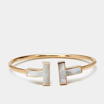 Pre Owned سوار تيفاني & كو. تيفاني تي صدف وذهب وردي عيار 18 عريض