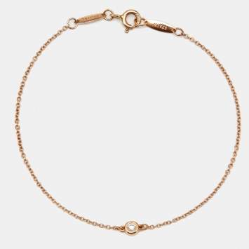 Pre Owned Tiffany & Co. Elsa Peretti Diamonds by the Yard 18k Rose Gold Bracelet