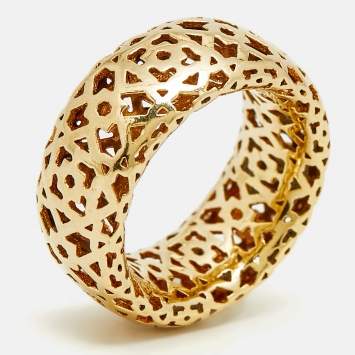 Pre Owned Tiffany & Co. Paloma Picasso Marrakesh 18k Yellow Gold Band Ring Size 53