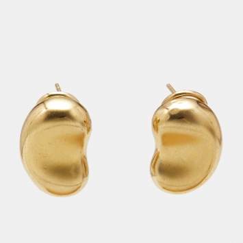 Pre Owned Tiffany & Co. Elsa Peretti Bean 18k Yellow Gold Earrings