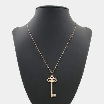 Pre Owned Tiffany Diamond Fleur de Lis Key Necklace