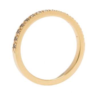 Pre Owned Tiffany & Co. Diamond 18k Yellow Gold Half Eternity Ring Size 50
