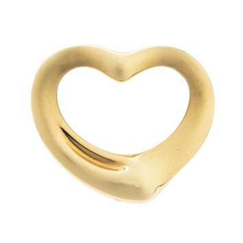 Pre Owned Tiffany & Co. Elsa Peretti Open Heart 18K Yellow Gold Pendant