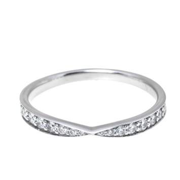 Pre Owned Tiffany & Co. Harmony Platinum Diamond Ring Size 55