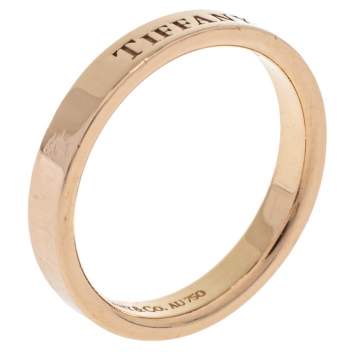 Pre Owned Tiffany & Co.18K Rose Gold Band Ring Size 51