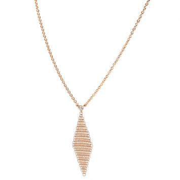 Pre Owned Tiffany & Co. Elsa Peretti Mesh Diamond 18K Rose Gold Necklace